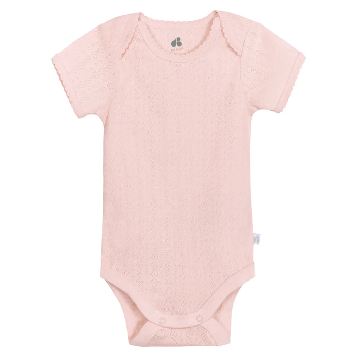 Gerber 3-Pack Baby Girls Vintage Floral Short Sleeve Bodysuits, 6 - 9 Months (1374431DA G01 6/9) - Preggy Plus