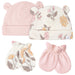 Gerber 4-Piece Baby Girls Vintage Floral Caps & Mittens Set, 0-6 Months (1375241DA G01 0/6) - Preggy Plus