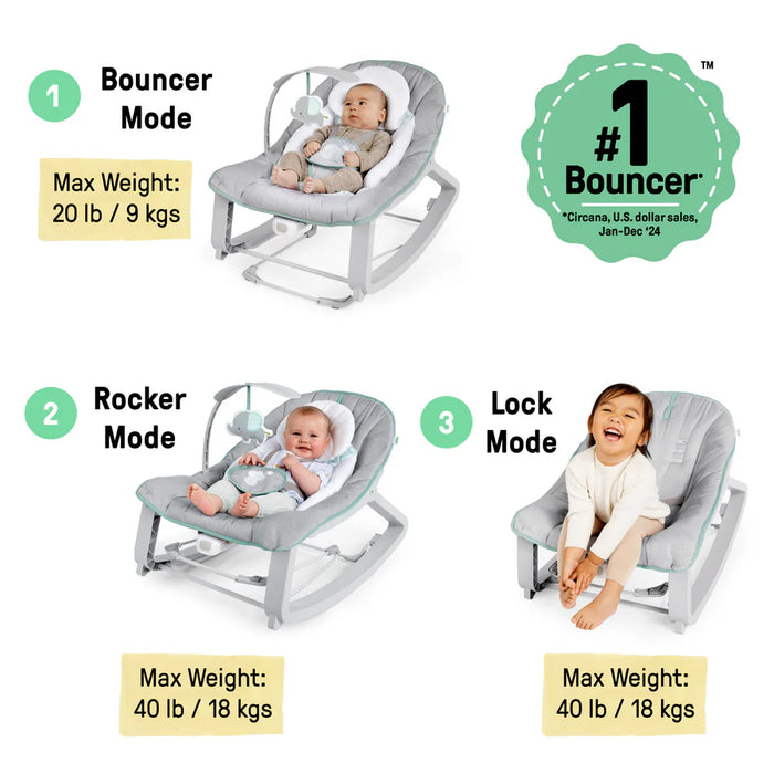 Ingenuity Keep Cozy 3-in-1 Grow with Me Bouncer & Rocker - Weaver