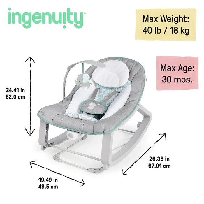 Ingenuity Keep Cozy 3-in-1 Grow with Me Bouncer & Rocker - Weaver