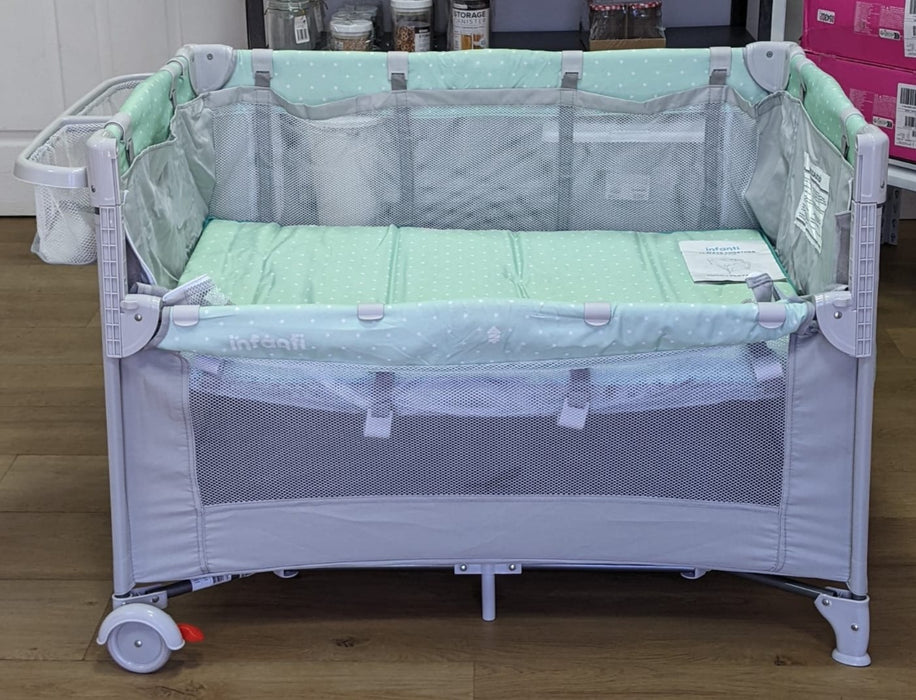 New, Assembled & Slightly Soiled Infanti Always Together Playard and Co-Sleeper, Mint - Preggy Plus