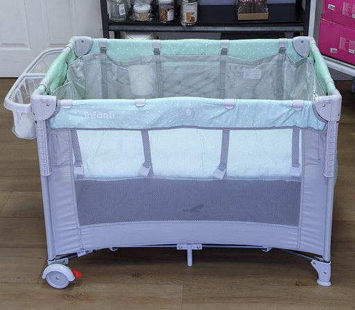 New, Assembled & Slightly Soiled Infanti Always Together Playard and Co-Sleeper, Mint - Preggy Plus
