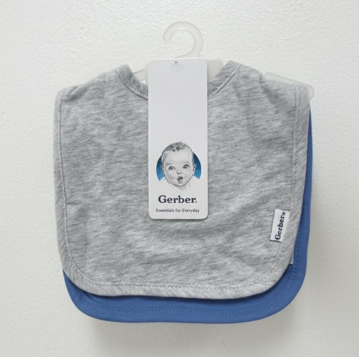 Gerber 2-Pack Baby Boys Blue/Grey Bibs (624552 B02 OSZ) - Preggy Plus