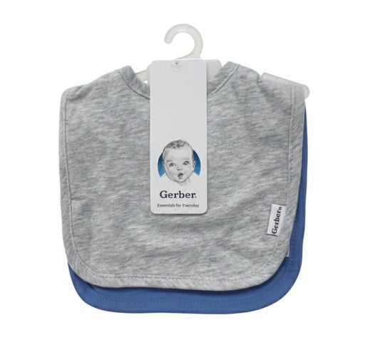 Gerber 2-Pack Baby Boys Blue/Grey Bibs (624552 B02 OSZ) - Preggy Plus