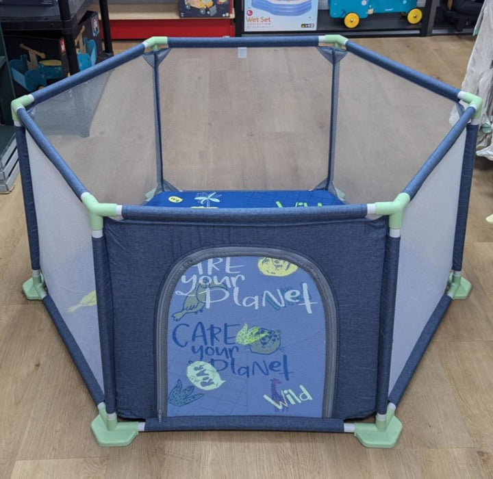 New & Assembled Infanti Care for Your Planet Playard, Navy