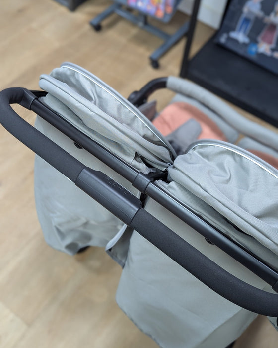 New & Assembled Joie Aire Twin Stroller with Reversible Seat Pads - Nectar & Mineral - Preggy Plus