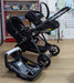 New & Assembled Evenflo Pivot Xpand Modular Travel System with LiteMax Infant Car Seat - Ayrshire Black - Preggy Plus
