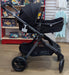 New & Assembled Evenflo Pivot Xpand Modular Travel System with LiteMax Infant Car Seat - Ayrshire Black - Preggy Plus