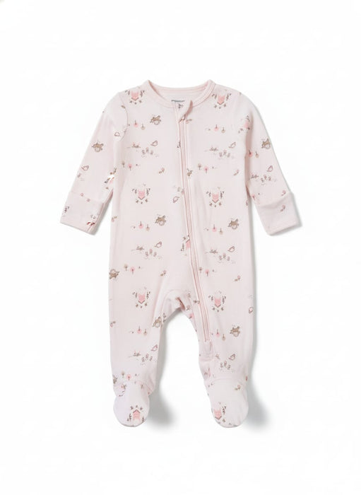 Gerber 2-Pack Girls Pink Garden Sleep n Play Pajamas with mitten cuffs, 6-9 Months (646375 G01 NB2 6-9M)