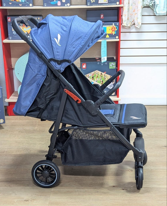 New & Assembled Premium Baby Roma Stroller - Blue/Black
