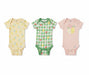 Gerber 3-Pack Baby Girls Picnic Short Sleeve Onesies® Bodysuits, 12 Months (582957 G11 NB3 12M) - Preggy Plus