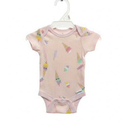 Gerber 3-Pack Baby Girls Ice-Cream Short Sleeve Onesies® Bodysuits, Newborn (582957 G10 NB3) - Preggy Plus