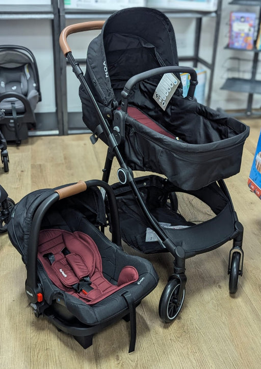 New & Assembled Infanti Noa Pramette Travel System - Red/Black - Preggy Plus