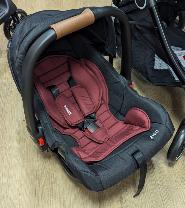New & Assembled Infanti Noa Pramette Travel System - Red/Black - Preggy Plus