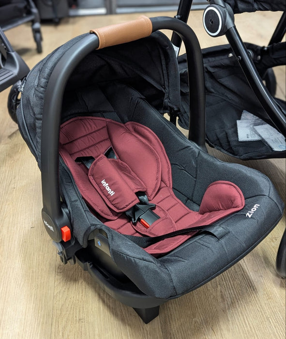 New & Assembled Infanti Noa Pramette Travel System - Red/Black - Preggy Plus