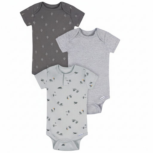 Gerber 3-Piece Baby Boys Wild Buffalo Trail Onesie Set, Newborn (645755 B01 NB2) - Preggy Plus