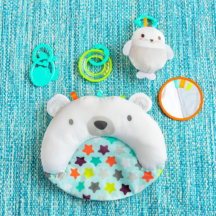 Bright Starts Tummy Time Prop & Play Baby Activity Mat, Polar Bear