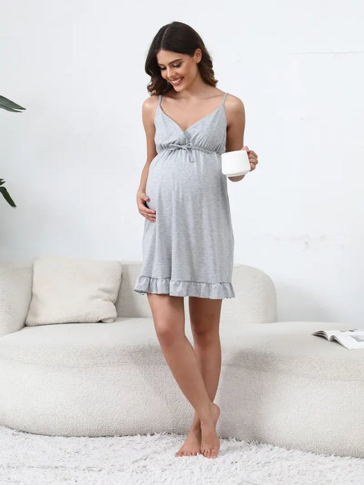 Grey Maternity Slip Nightdress, Small