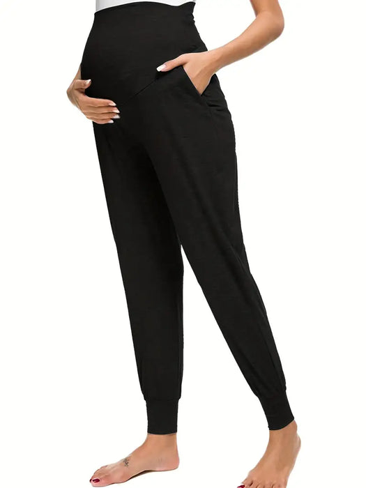 High Waist Stretchy Yoga Pants - Black, XX-Large