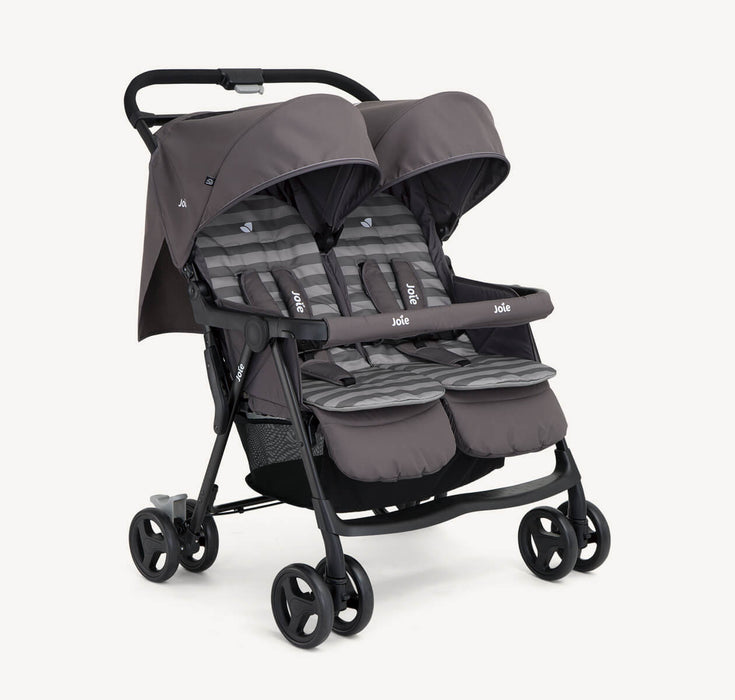 Joie Aire Twin Stroller with Reversible Seat Pads - Dark Pewter