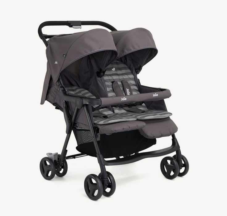 Joie Aire Twin Stroller with Reversible Seat Pads - Dark Pewter