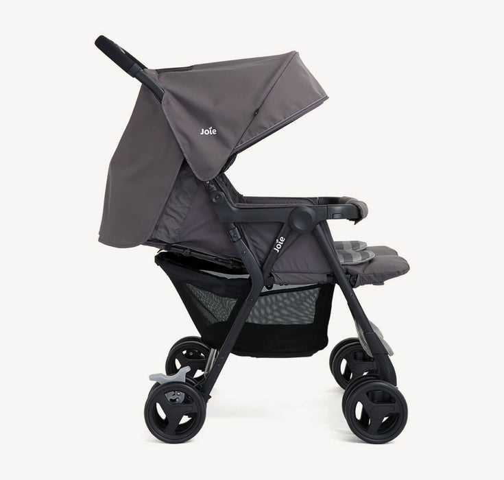 Joie Aire Twin Stroller with Reversible Seat Pads - Dark Pewter