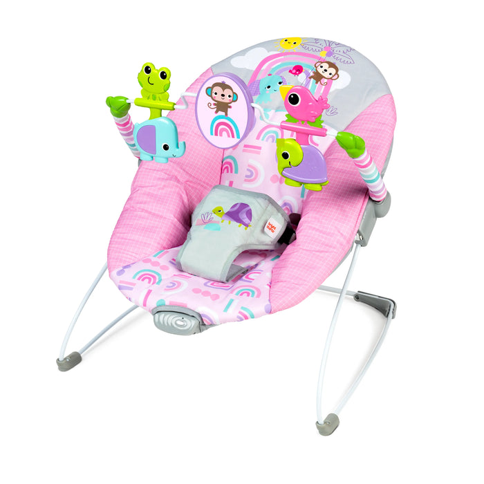 Bright Starts Pink Paradise Vibrating Baby Bouncer