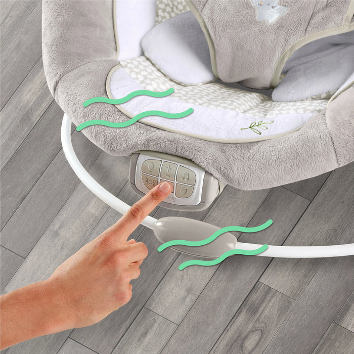 Ingenuity InLighten Baby Bouncer Seat with Light Up Toy Bar & Music, Twinkle Tails