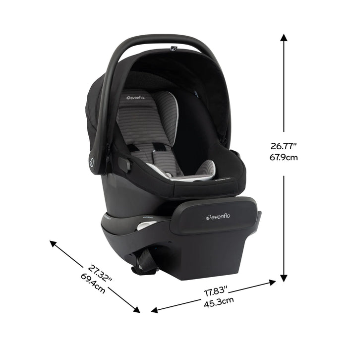Evenflo - Revolve180 LiteMax NXT Rotational Infant Car Seat with SensorSafe (Cinder Grey)