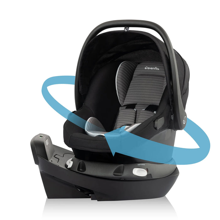 Evenflo - Revolve180 LiteMax NXT Rotational Infant Car Seat with SensorSafe (Cinder Grey)