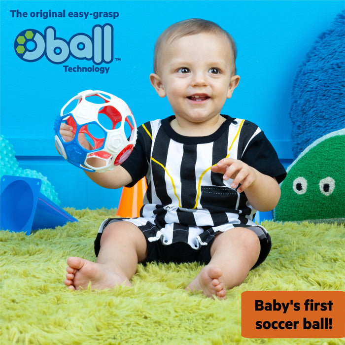 Bright Starts Grippin' Goals Rattle Ball - Red, White & Blue