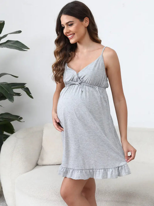 Grey Maternity Slip Nightdress, Medium