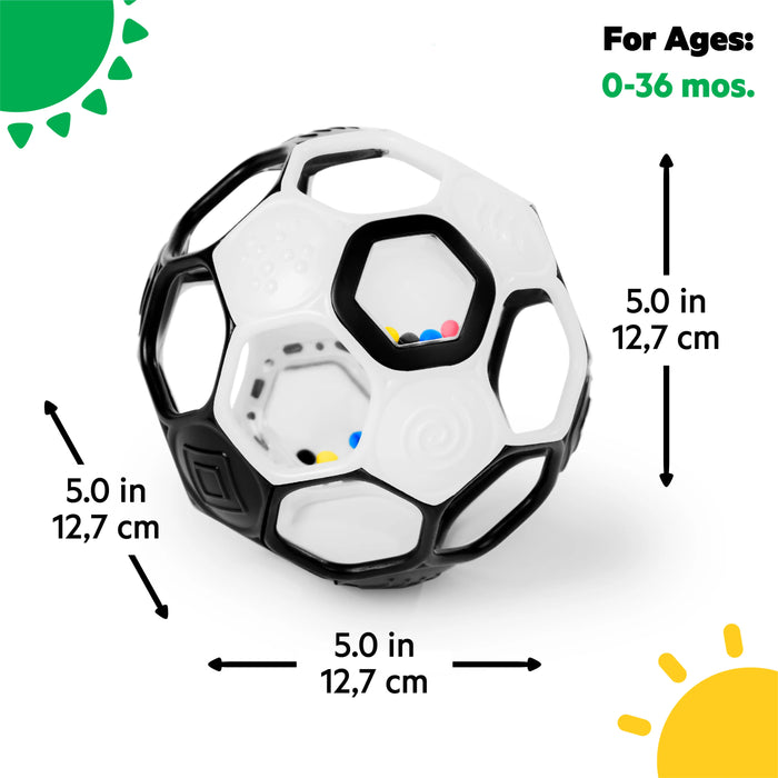 Bright Starts Grippin' Goals Rattle Ball - Black & White