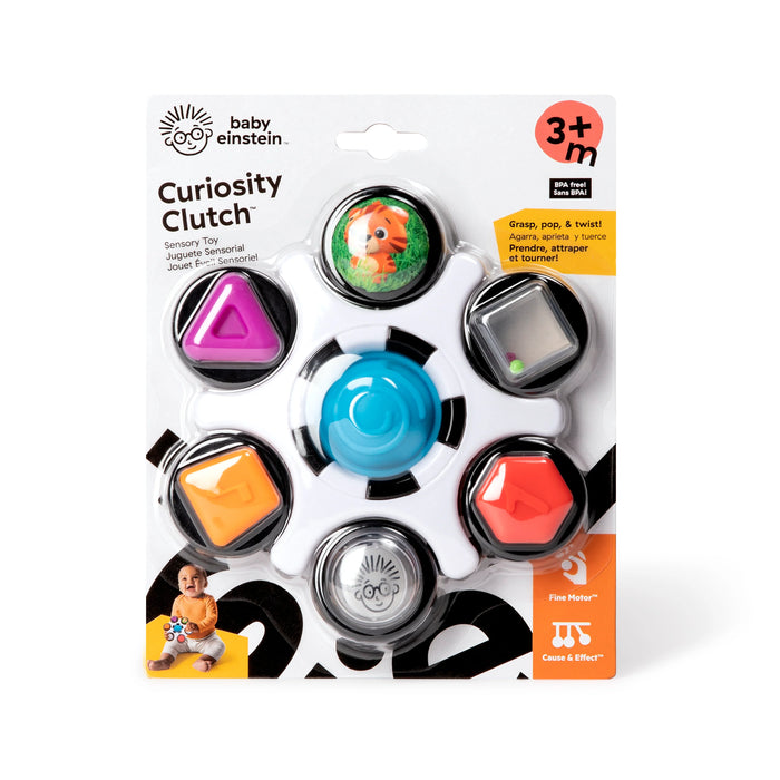 Baby Einstein Curiosity Clutch Twist & Pop Rattle Teether Infant Toy