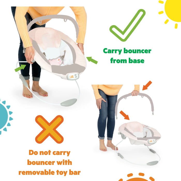 Bright Starts Pink Paradise Vibrating Baby Bouncer