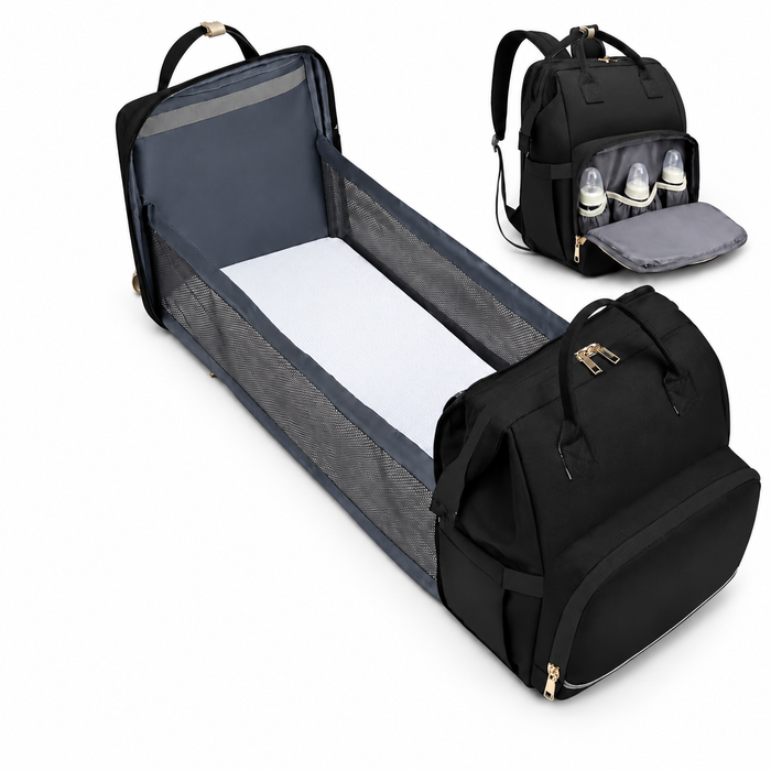 Diaper Bag Backpack with Changing Station - Black
