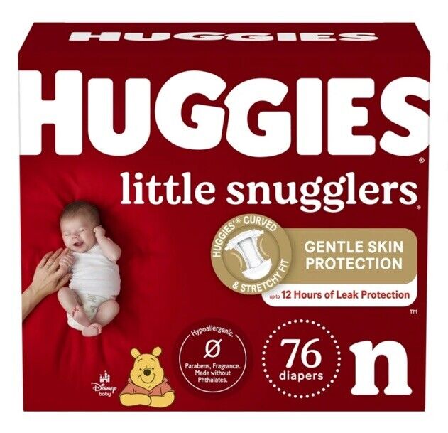 Huggies® Little Snugglers Diaper, Newborn, Giga Box, 76/pk