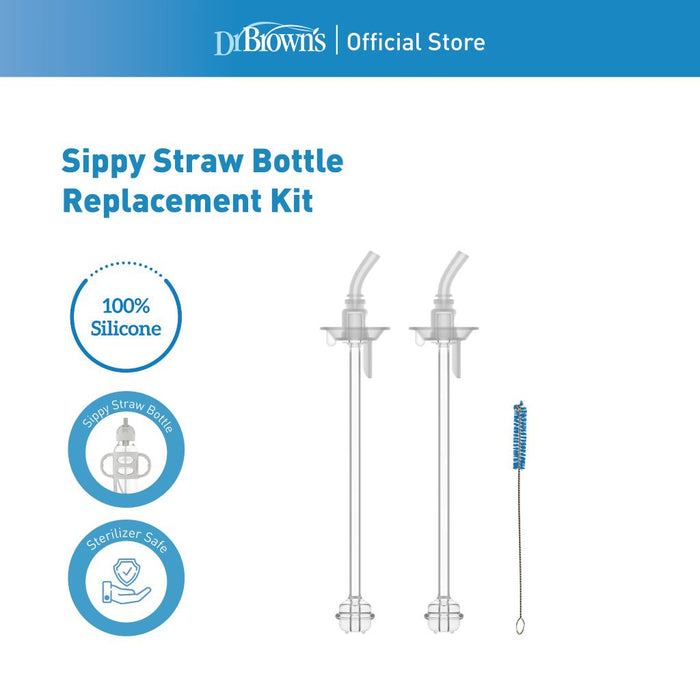 Dr Brown's Sippy Straw Bottle Replacement Kit – Wide-Neck