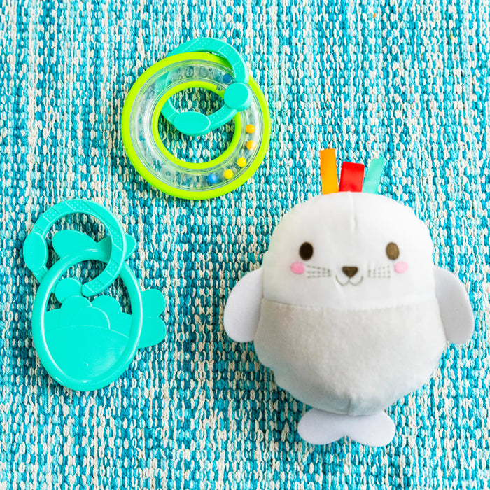 Bright Starts Tummy Time Prop & Play Baby Activity Mat, Polar Bear