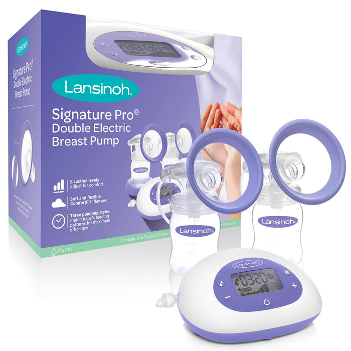 Lansinoh Signature Pro Double Portable Electric Breast Pump with LCD Screen - Preggy Plus