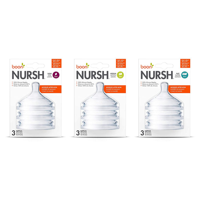 Boon Nursh Nipples, Stage 2 - 3 pack - Preggy Plus