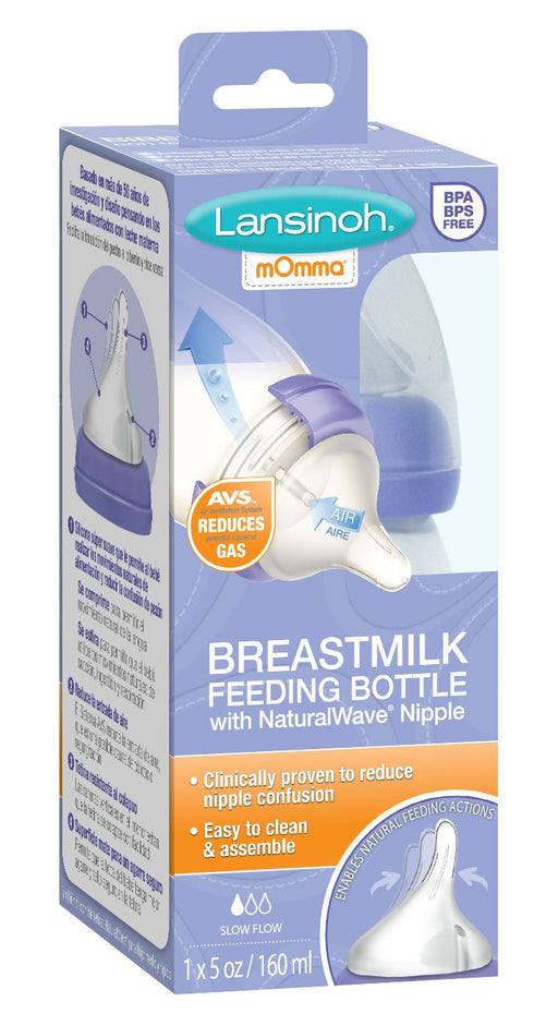 Lansinoh Breastfeeding Bottle with NaturalWave® Nipple (5 oz) - Preggy Plus