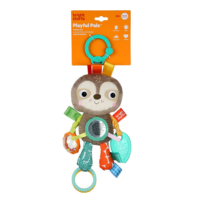 Bright Starts Playful Pals Take-Along Activity Toy, Sloth, Newborn + - Preggy Plus