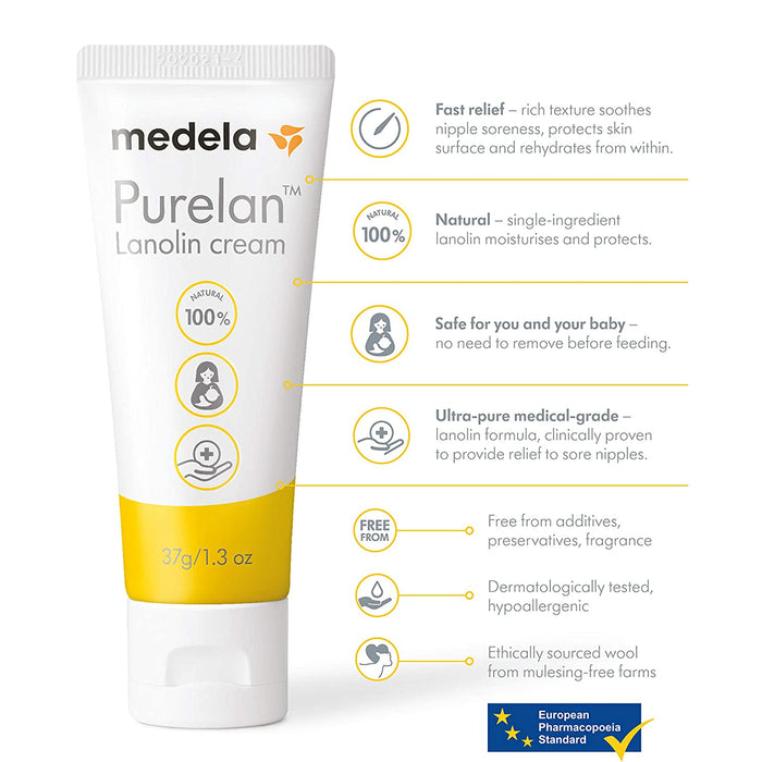 Medela Purelan™ Lanolin Nipple Cream 37g/1.3oz - Preggy Plus