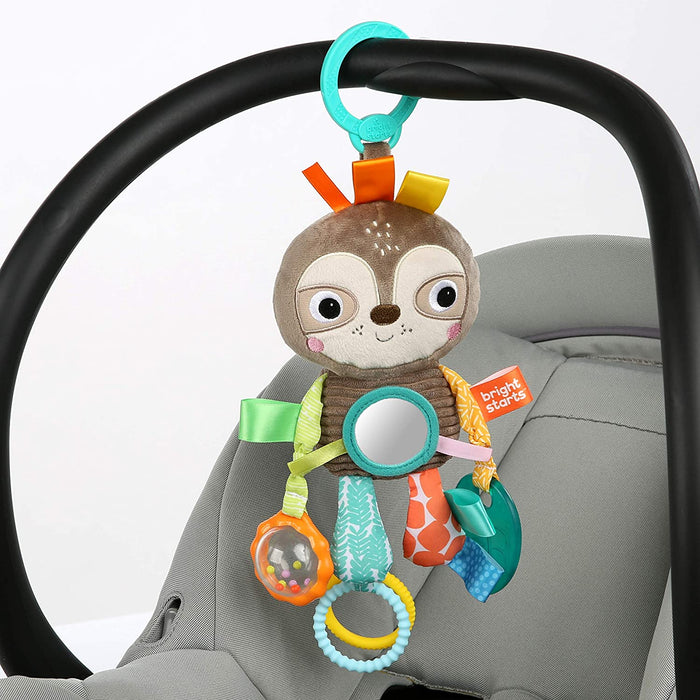 Bright Starts Playful Pals Take-Along Activity Toy, Sloth, Newborn + - Preggy Plus
