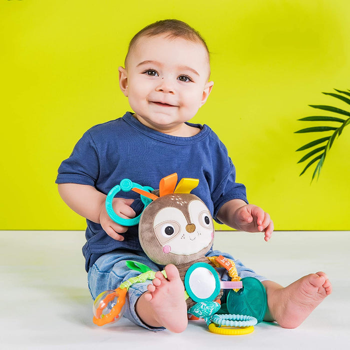 Bright Starts Playful Pals Take-Along Activity Toy, Sloth, Newborn + - Preggy Plus