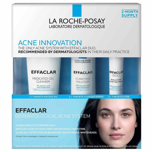 La Roche Posay 3 Step Effaclar Acne Treatment System - Preggy Plus