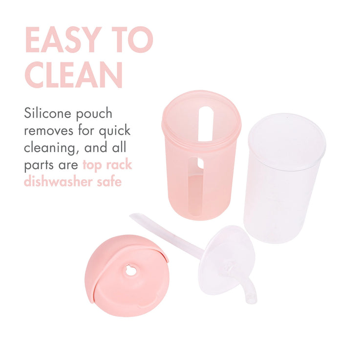 Boon Swig Silicone Straw Cup 9oz- PINK (B11451) - Preggy Plus