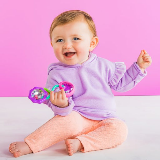 Bright Starts Rattle & Shake Barbell Toy,  Ages 3 months Plus, GIRL (10271) - Preggy Plus