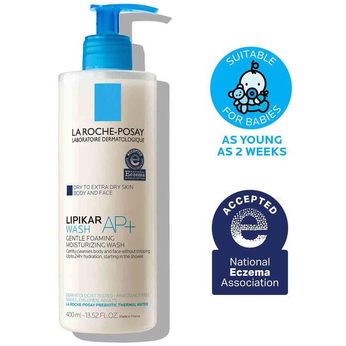 La Roche Posay Lipikar Wash AP+ Moisturizing Body & Face Wash - 400ml/13.52fl oz - Preggy Plus